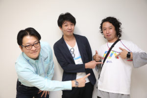 町田知紀さん（左）、中江秀幸さん（中央）、スタッフの久次さん